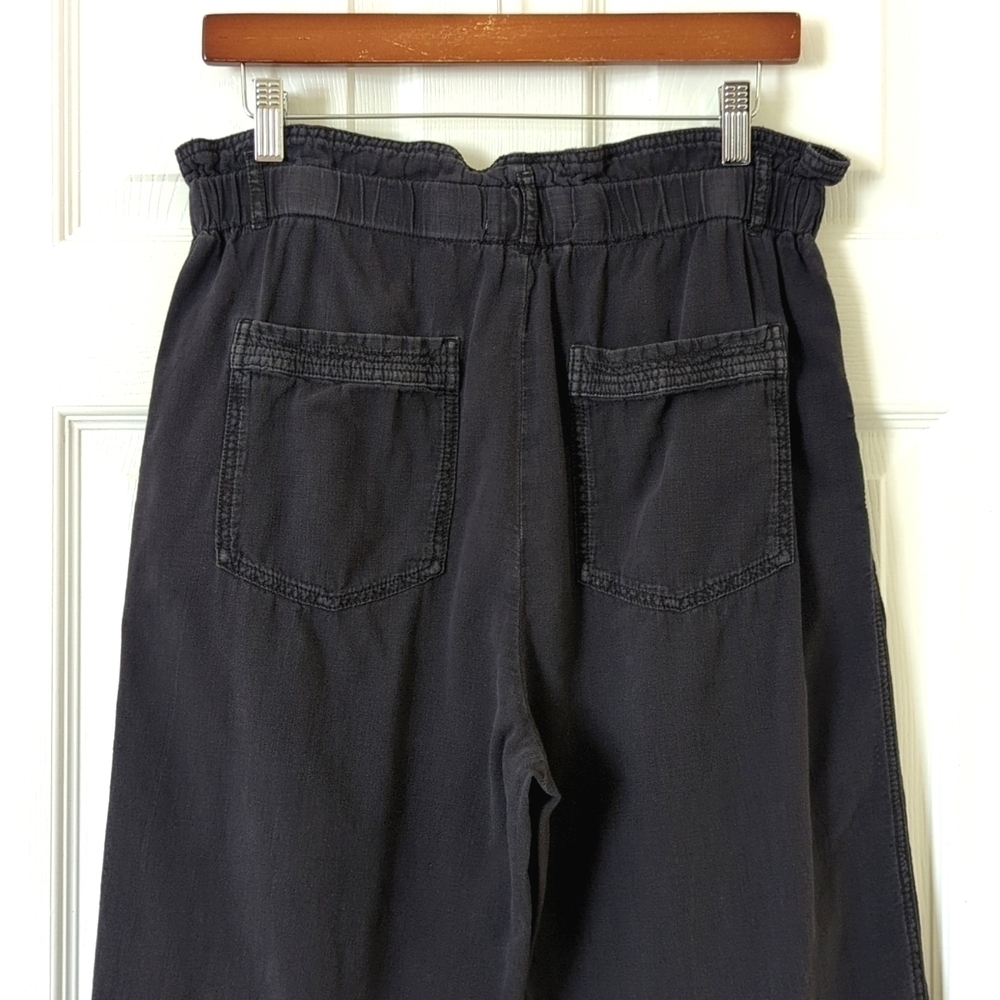 Anthropologie Malin Soft Woven High Waisted Tapered Leg Utility Pants Black SP - Picture 6 of 14